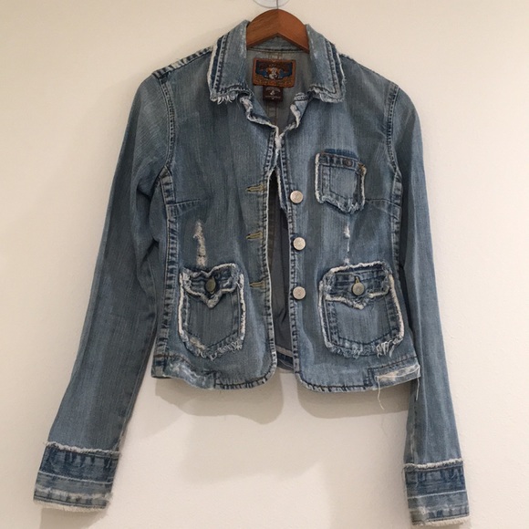 True Religion Jackets & Blazers - True Religion Distressed Jeans Blazer